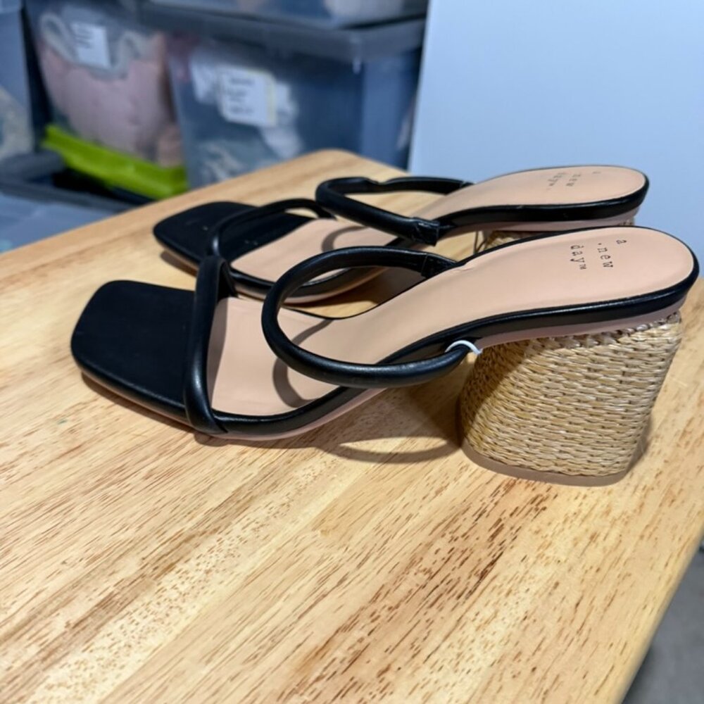 A New Day Black Heeled Sandals - Size 9 - Never Worn